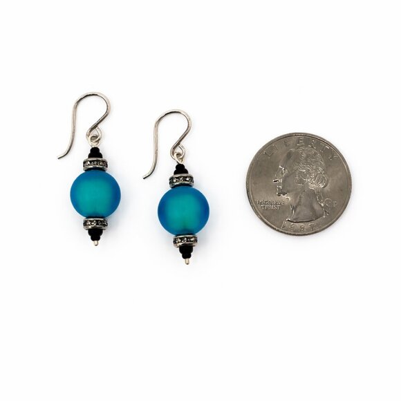 Sterling Silver Venetian Glass & Swarovski Crystal Earrings | Artisan Studio - Picture 3 of 4